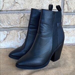 Black Leather Ankle Boots Size 6